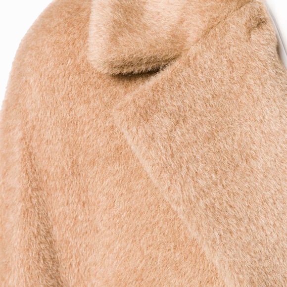 Max Mara Alpaca Wool Belted Wrap Maxi Winter Warm Robe Coat Camel Sz 36 US 6 - Picture 4 of 14
